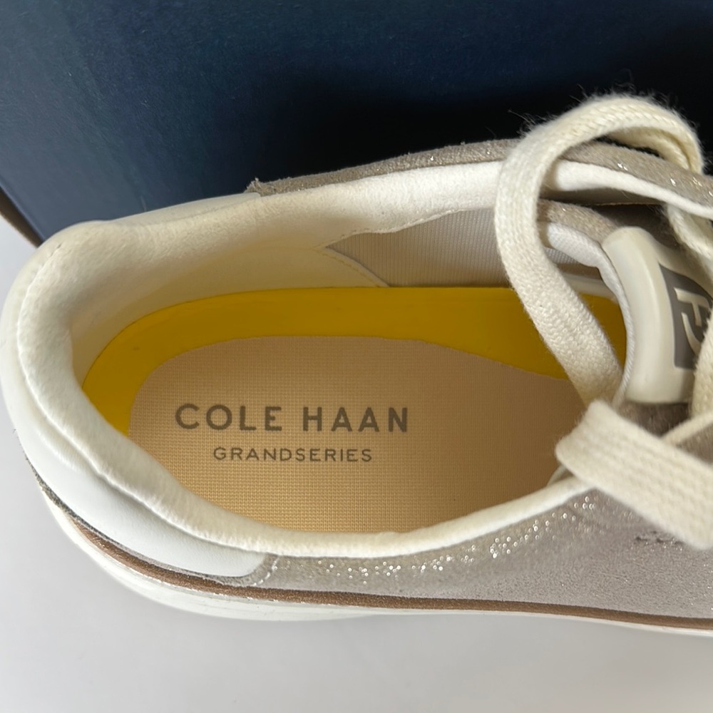 Cole Haan Women's Beige and White Glitter Sneakers - Picture 9 of 9